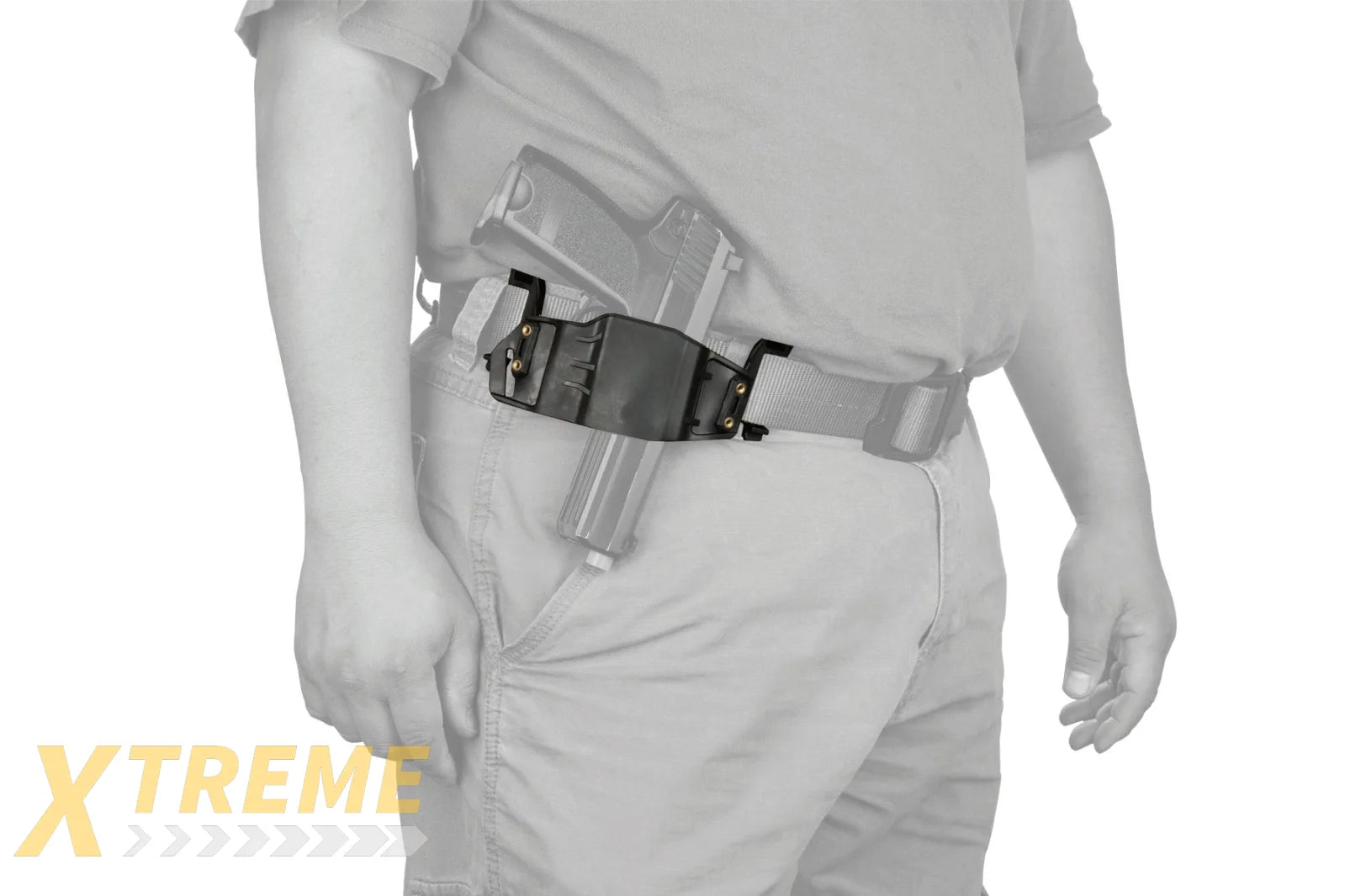 CA-1242B ABS POLYMER TACTICAL PISTOL WRAP BELT HOLSTER (BLACK)