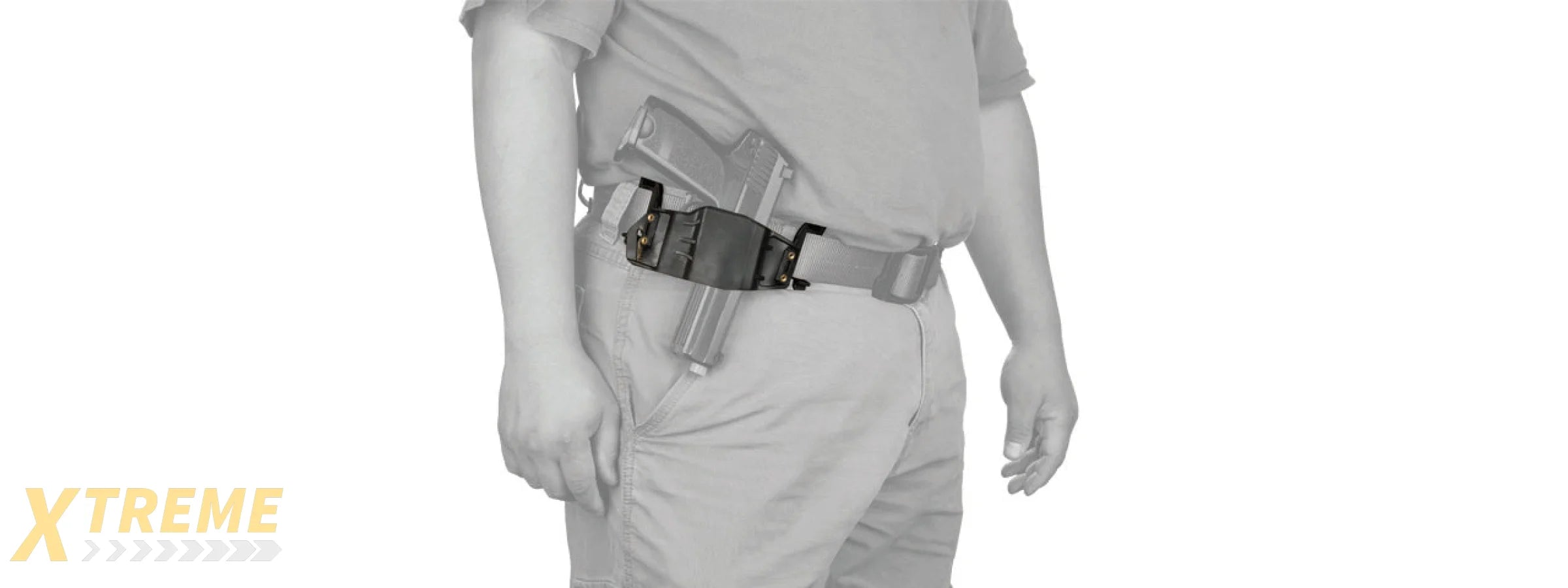 CA-1242B ABS POLYMER TACTICAL PISTOL WRAP BELT HOLSTER (BLACK)