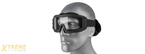 CA-226B LANCER TACTICAL UV400 CLEAR LENS SAFETY GOGGLES (BLACK)