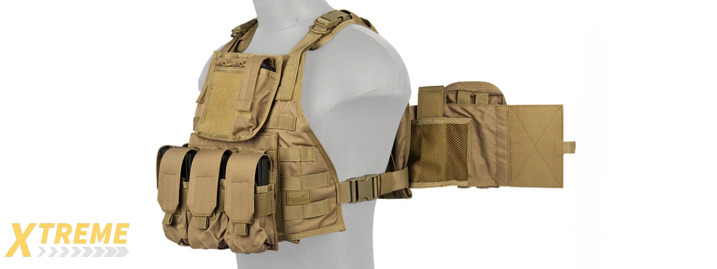 CA-305TN NYLON TACTICAL ASSAULT PLATE CARRIER (TAN)