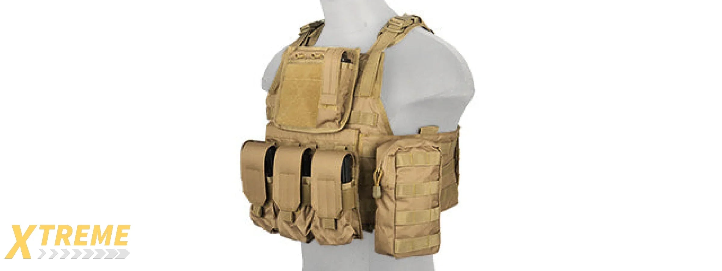 CA-305TN NYLON TACTICAL ASSAULT PLATE CARRIER (TAN)