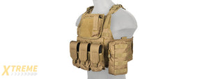 CA-305TN NYLON TACTICAL ASSAULT PLATE CARRIER (TAN)
