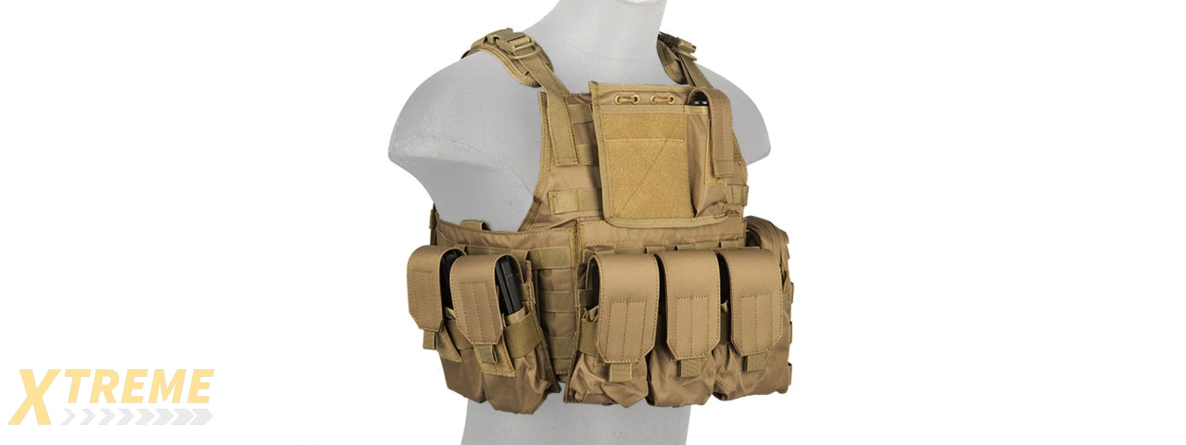 CA-305TN NYLON TACTICAL ASSAULT PLATE CARRIER (TAN)