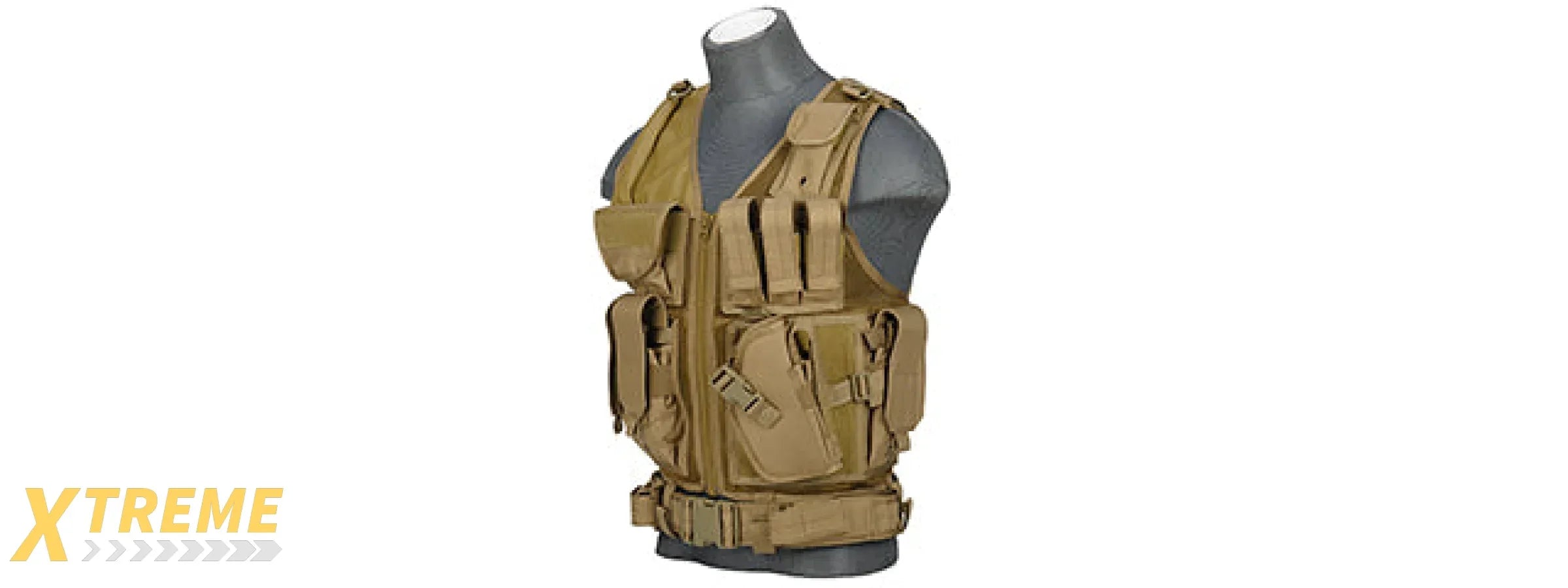 CA-310KN NYLON CROSS DRAW VEST (KHAKI)