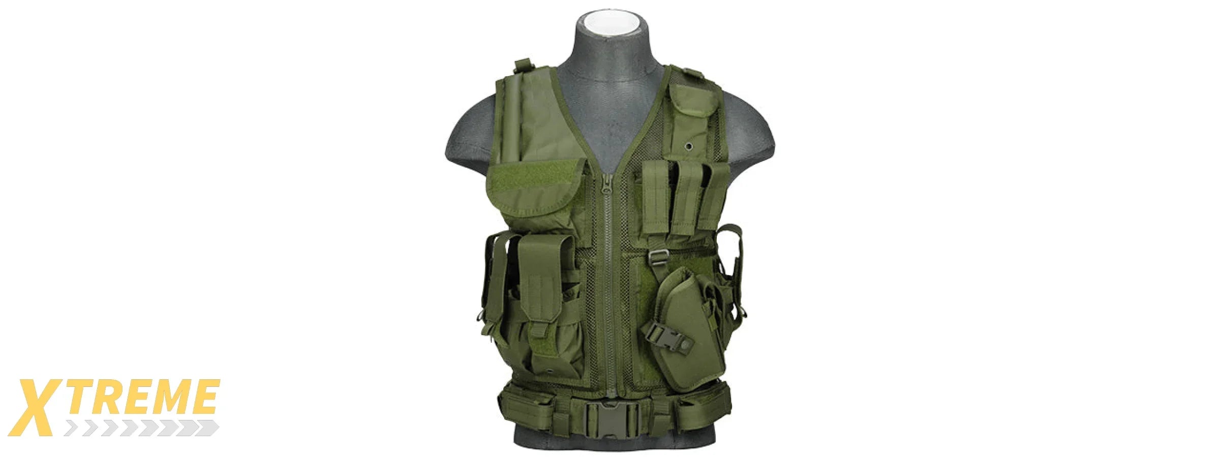 CA-310GN NYLON CROSS DRAW VEST (OLIVE DRAB GREEN)