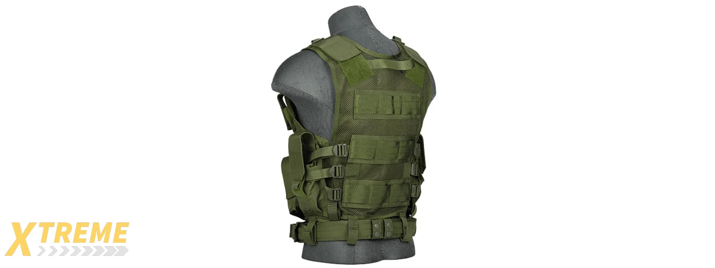 CA-310GN NYLON CROSS DRAW VEST (OLIVE DRAB GREEN)