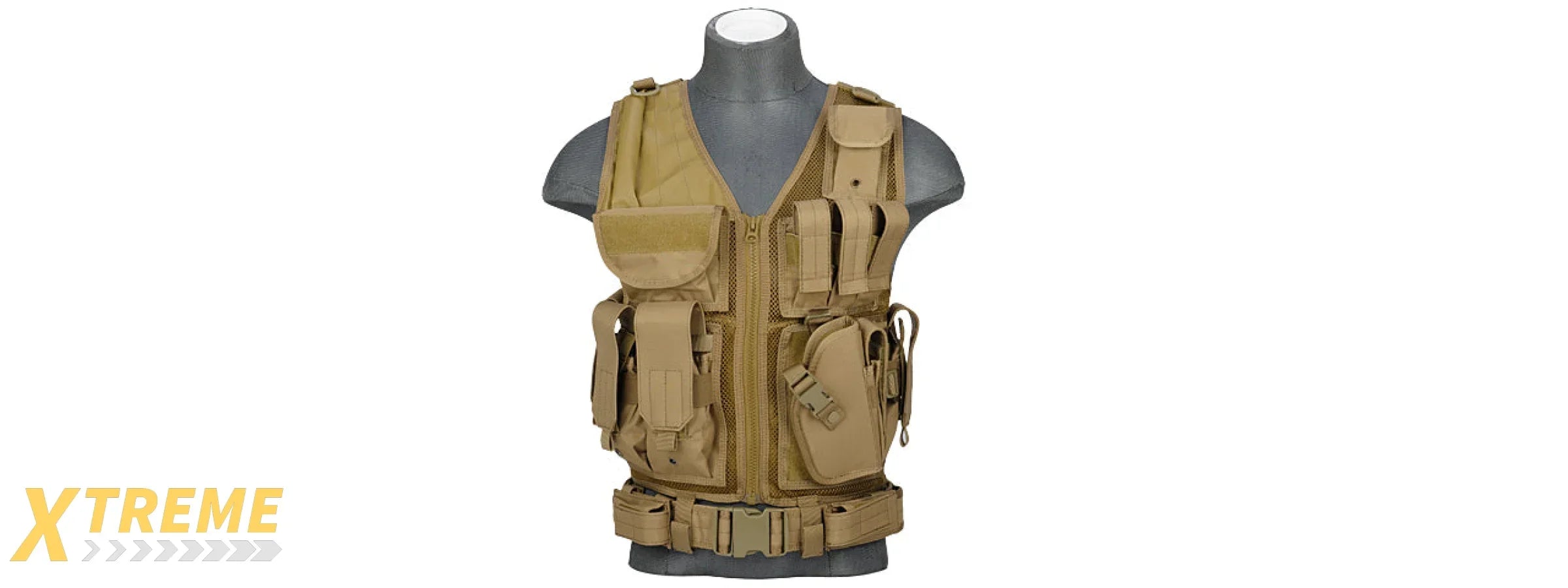 CA-310KN NYLON CROSS DRAW VEST (KHAKI)