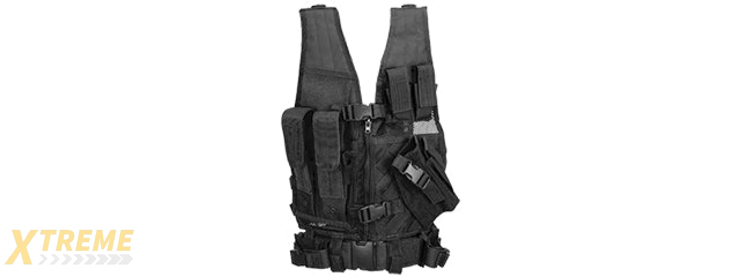CA-310KBN NYLON YOUTH SIZE CROSS DRAW VEST W/HOLSTER (BLK)