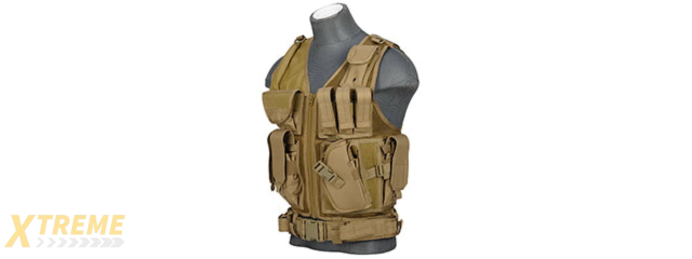 CA-310KN NYLON CROSS DRAW VEST (KHAKI)