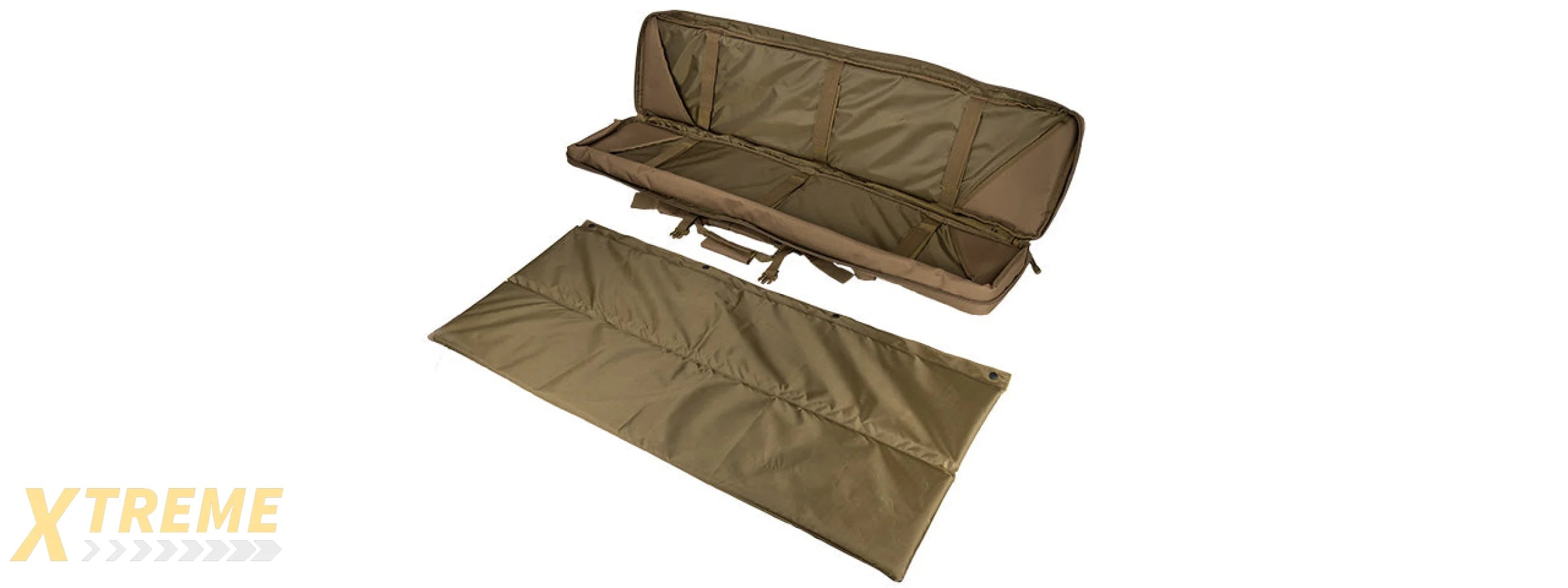 CA-340K 48" DOUBLE GUN BAG 600D PVC MOLLE BELT RIFLE BAG (KAHKI)