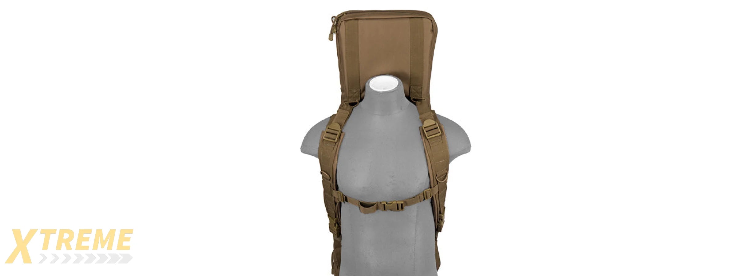 CA-340K 48" DOUBLE GUN BAG 600D PVC MOLLE BELT RIFLE BAG (KAHKI)