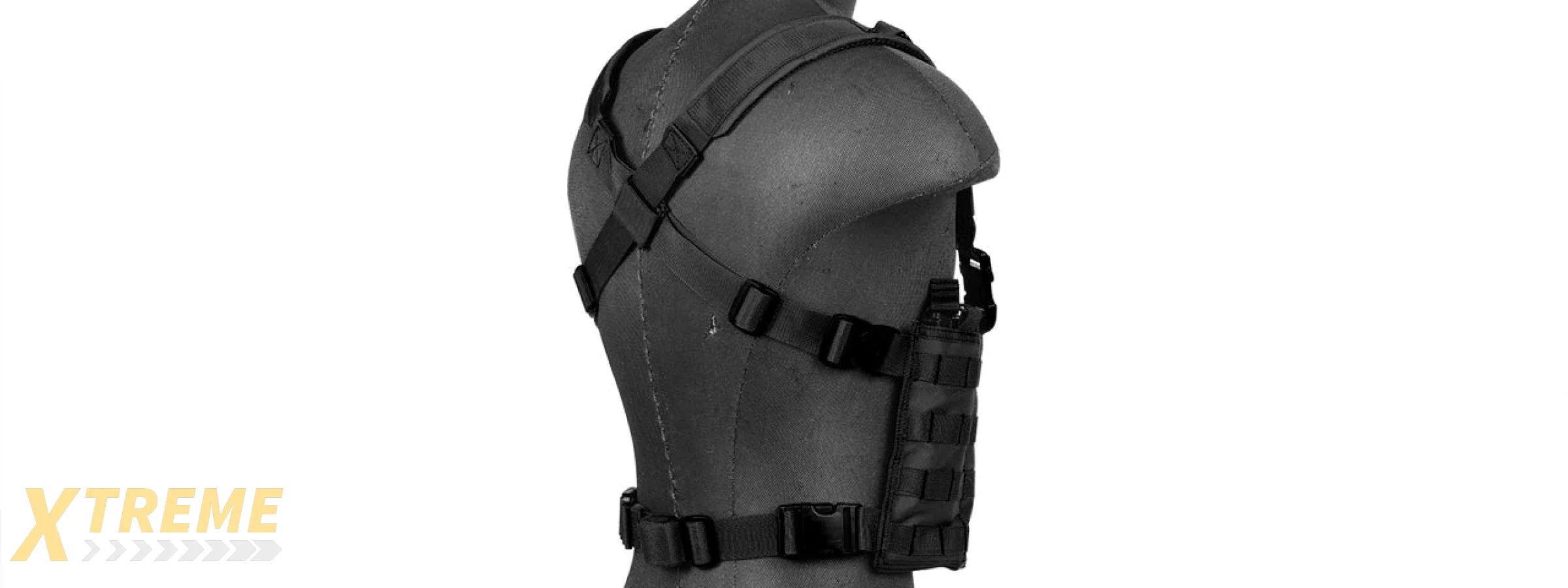 CA-882B LIGHTWEIGHT CHEST RIG W/ CONCEALED MAGAZINE POUCH (BLACK)