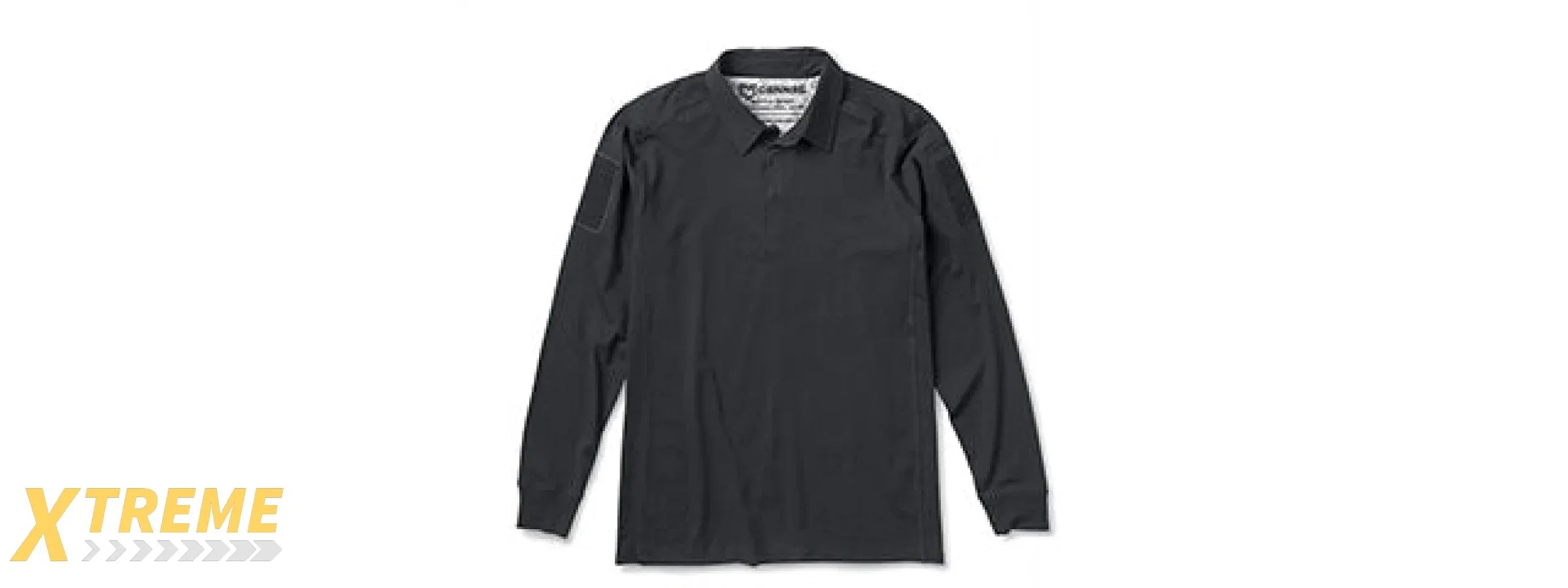 CANNAE PROFESSIONAL OPERATOR LONG SLEEVE SPANDEX POLO SHIRT - BLACK - X LRG
