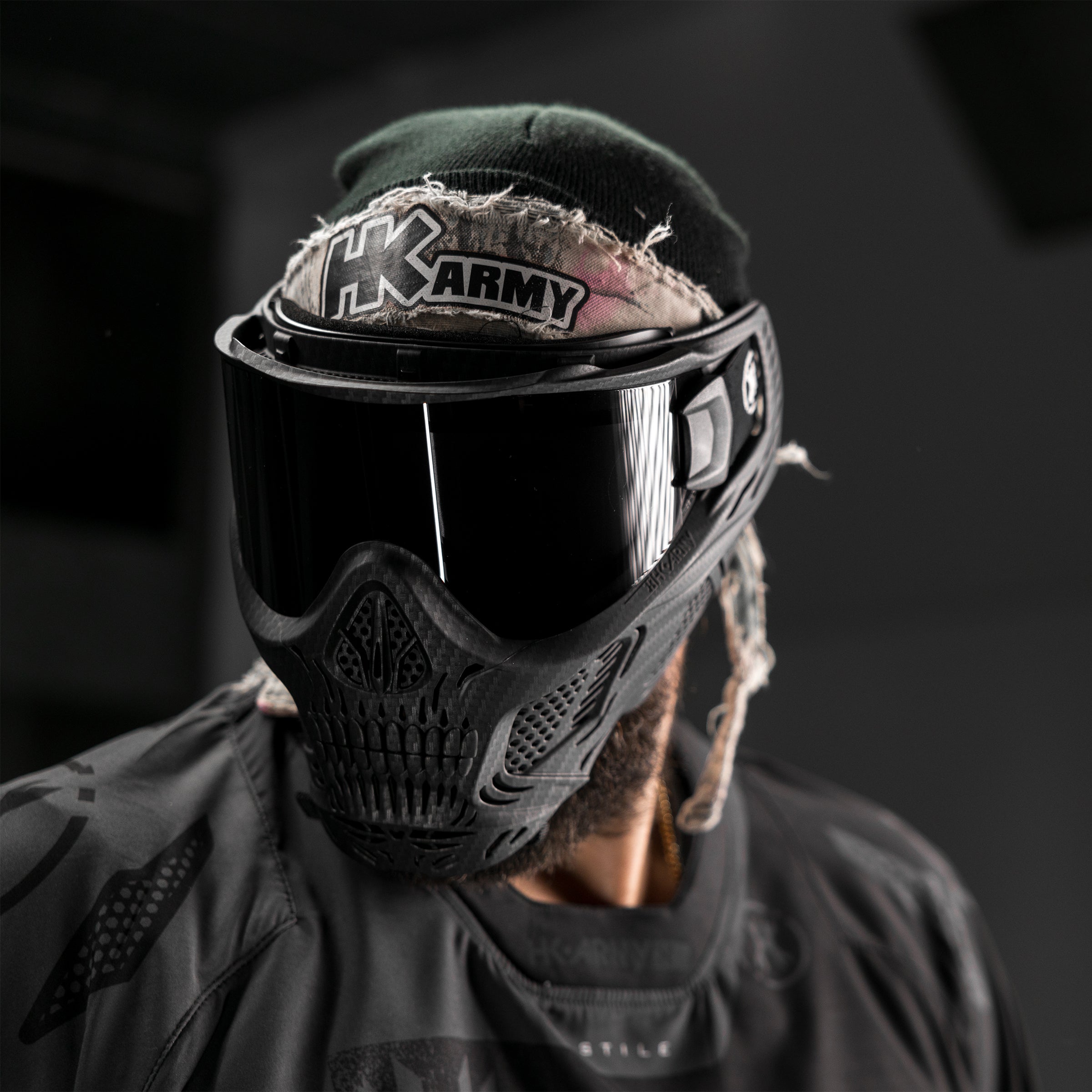 HSTL® Skull Goggle Carbon Fiber w/ Smoke Lens - XTREME Airsoft Superstore