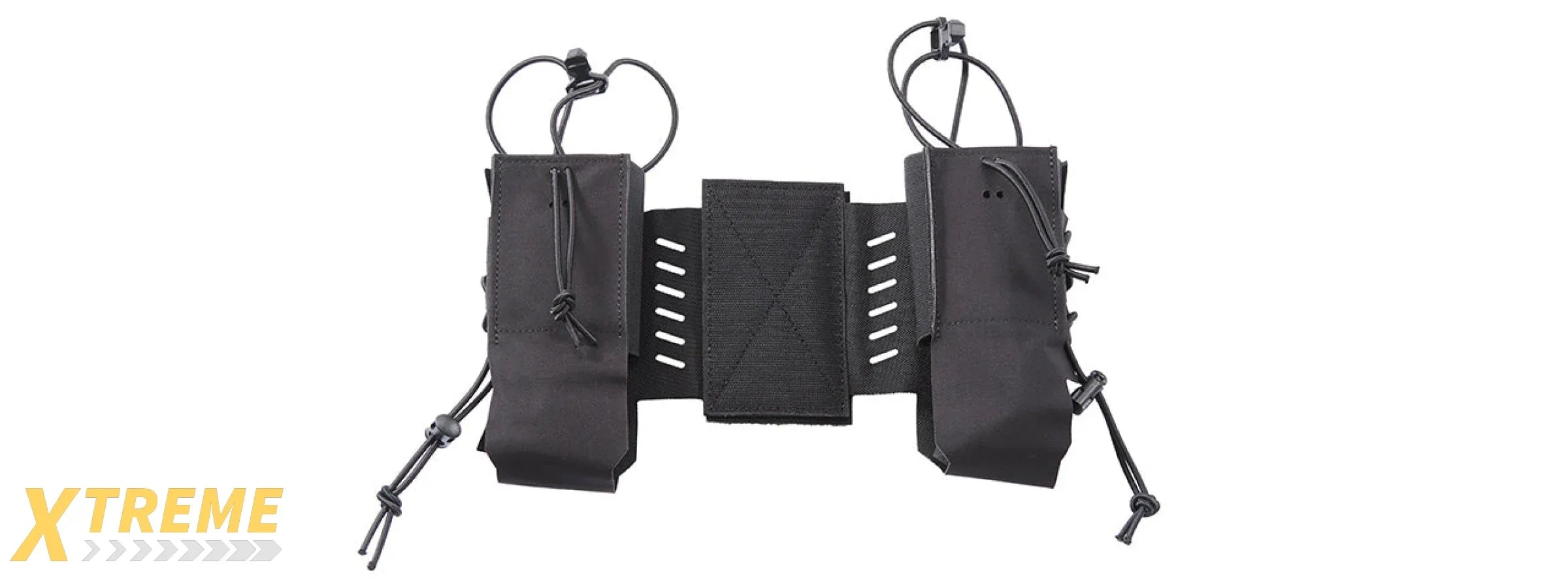 Chest Rig Tactical Assaulter Radio Pouches - (Black)
