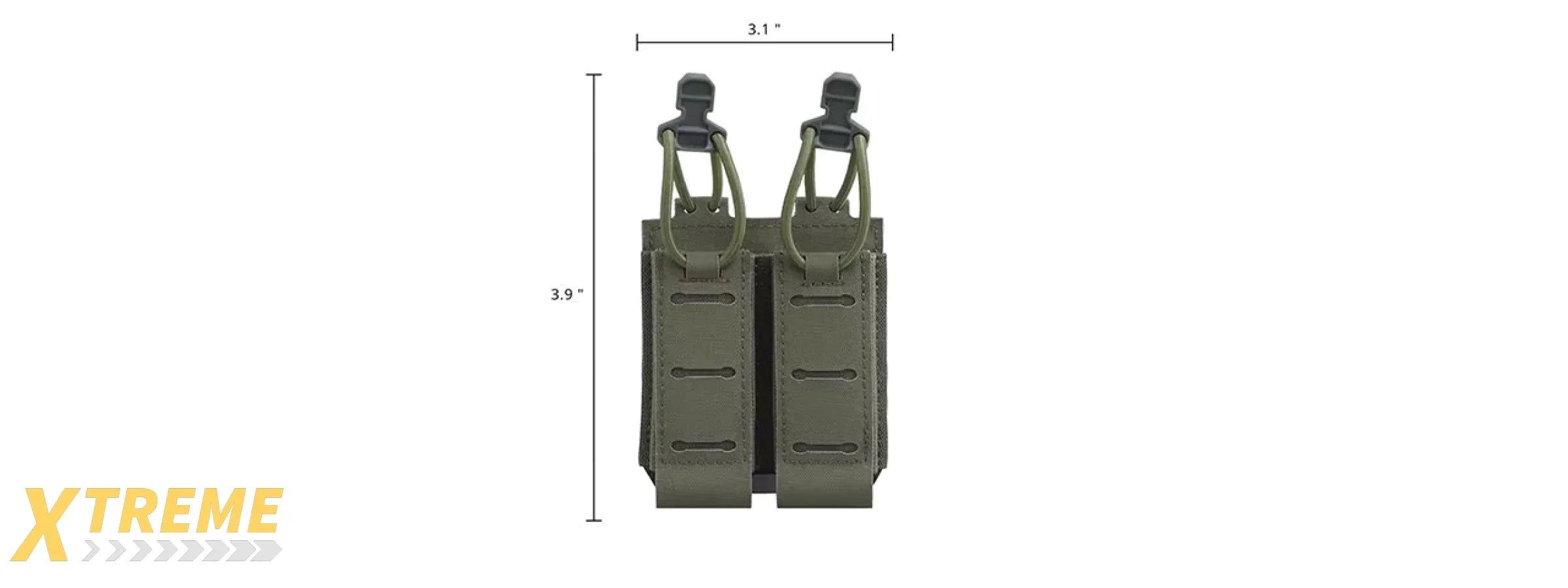 Code 11 Tactical 2.0 Assaulter Double Pistol Magazine Pouch - (Ranger Green)