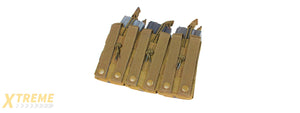 Condor Outdoor MOLLE Open-Top Triple Stacker M4 Magazine Pouch - (Tan)