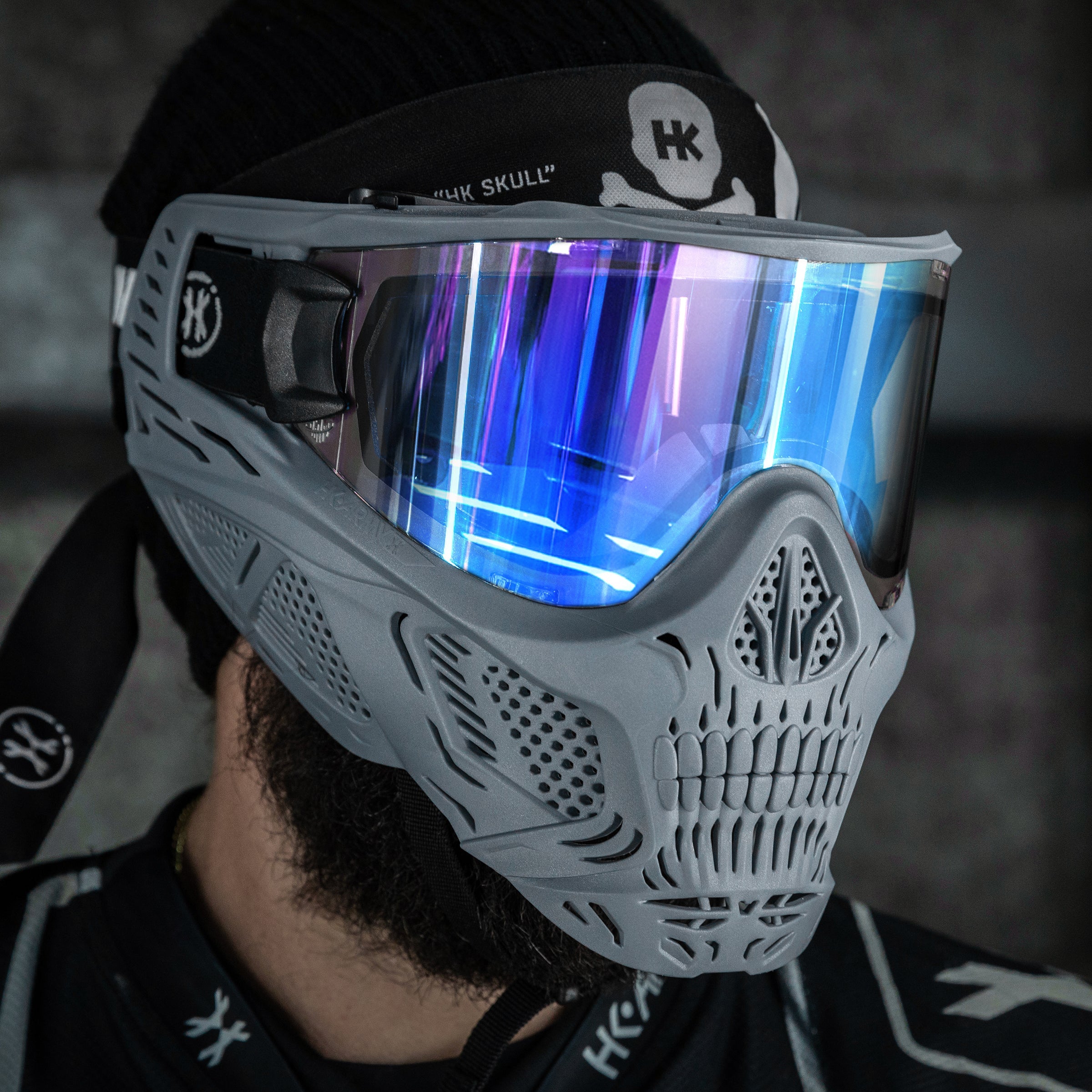 HSTL® Skull Goggle "Crypt" - Grey w/ Ice Lens - XTREME Airsoft Superstore
