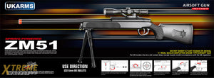 CYMA AIRSOFT MK51 BOLT ACTION SNIPER RIFLE W/ SCOPE - BLACK