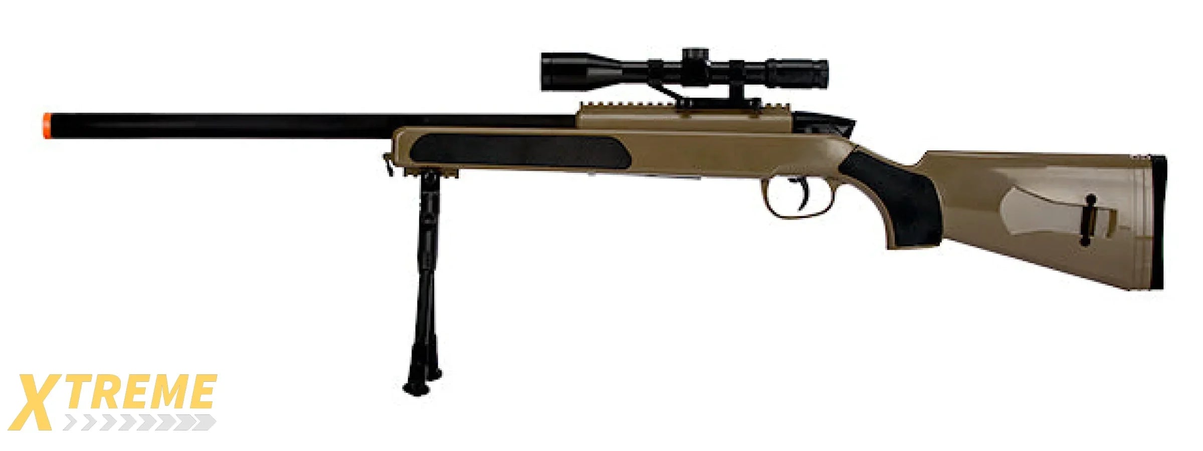 CYMA MK51 Bolt Action Airsoft Spring Sniper Rifle w/ Scope & Bipod (Color: Tan)