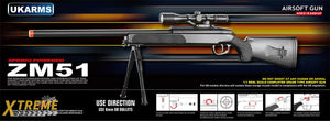 CYMA AIRSOFT MK51 BOLT ACTION SNIPER RIFLE W/ SCOPE - BLACK
