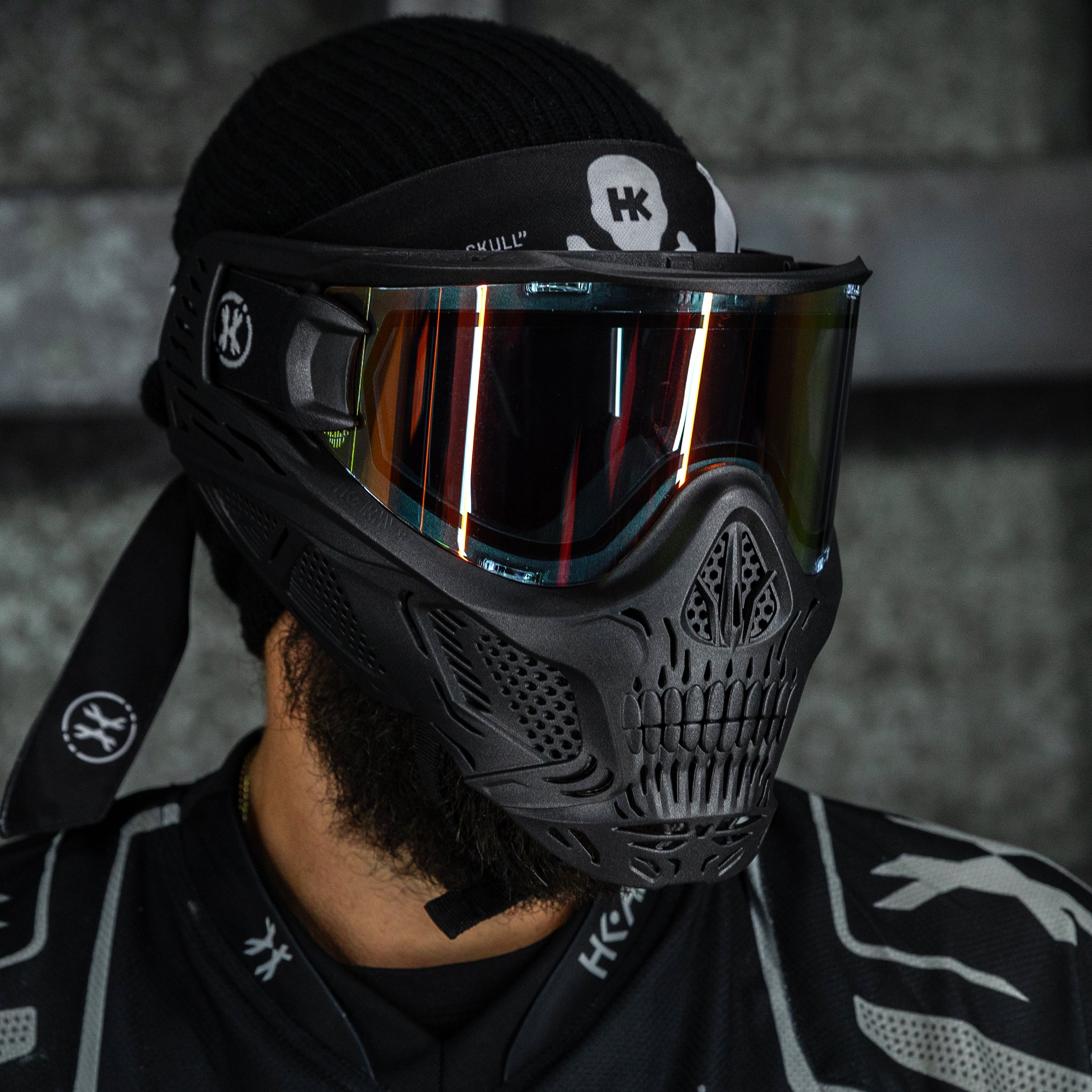 HSTL® Skull Goggle "Death" - Black w/ Fire Lens - XTREME Airsoft Superstore