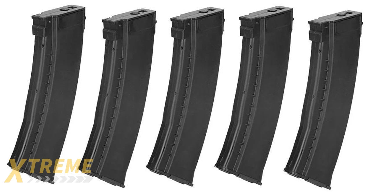 E&L Airsoft 74N Mid-cap 120Rds Magazine (Plum) Box Set - 5pcs