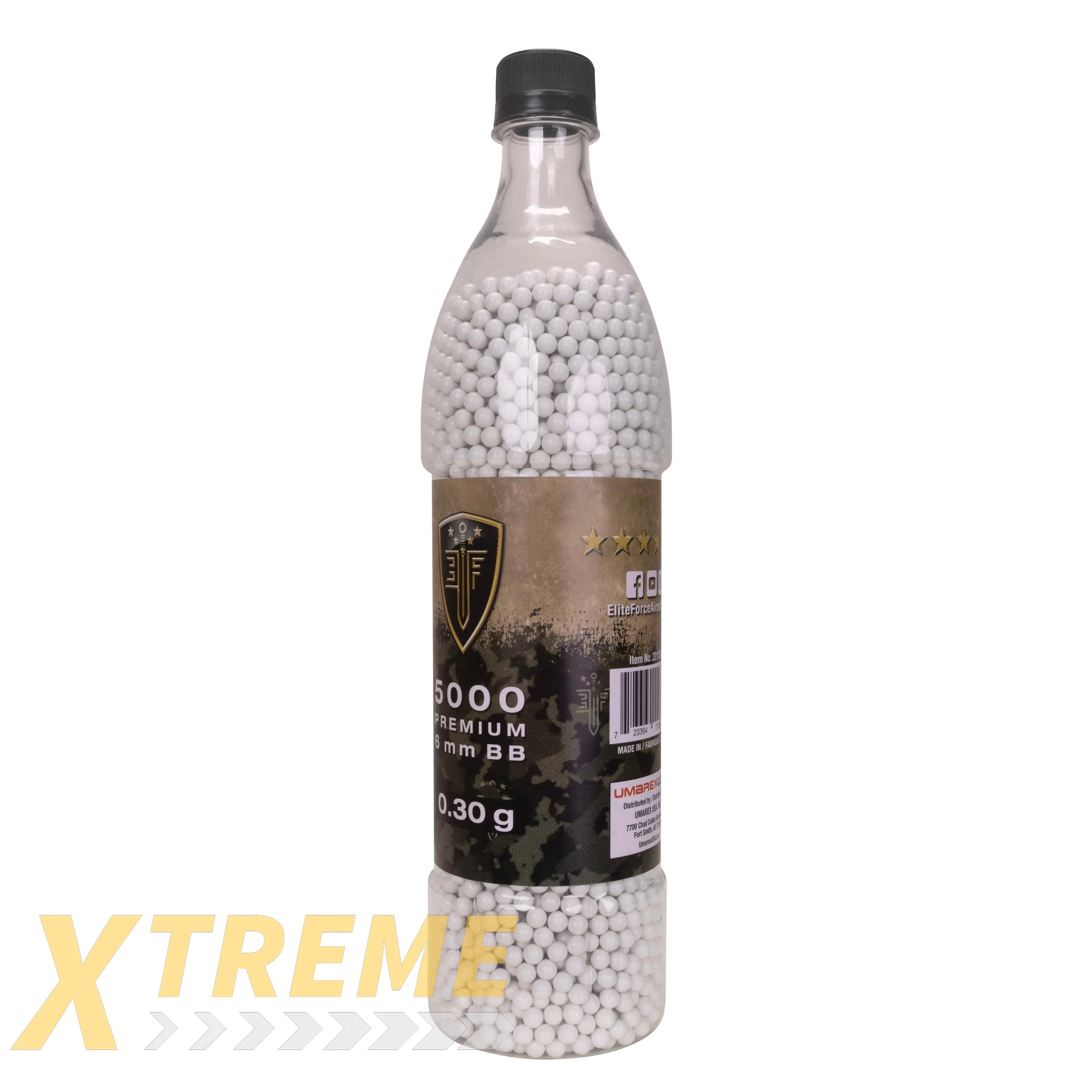 EF Premium Airsoft Ammo.30g White BBs 5000ct - Elite Force BBs -(Bottle)