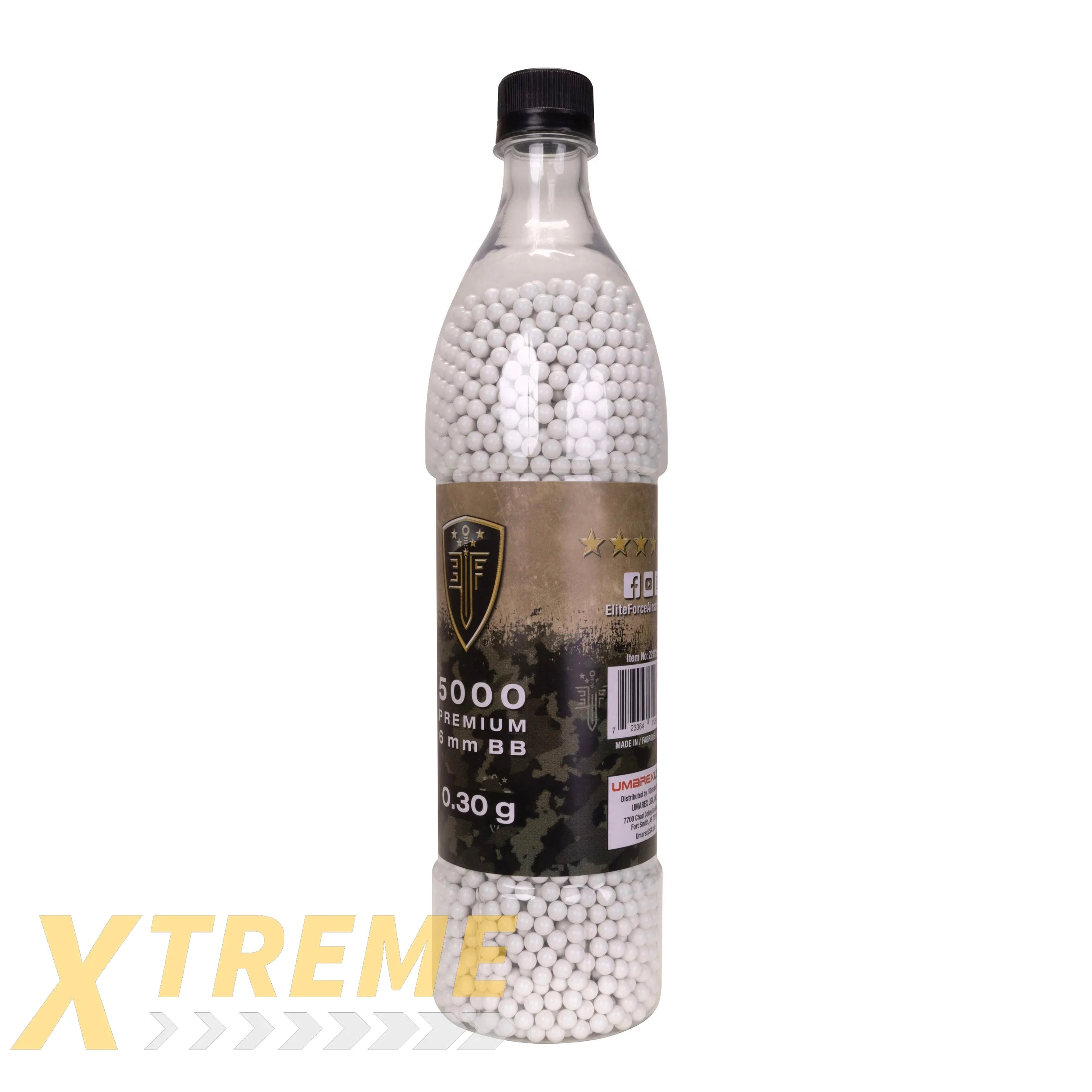 EF Premium Airsoft Ammo.30g White BBs 5000ct - Elite Force BBs -(Bottle)