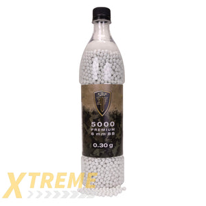 EF Premium Airsoft Ammo.30g White BBs 5000ct - Elite Force BBs -(Bottle)