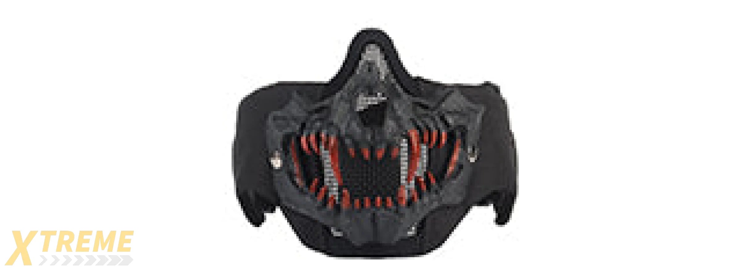 Fangs Mesh Lower Face Mask with Ear Protection (Color: Black)