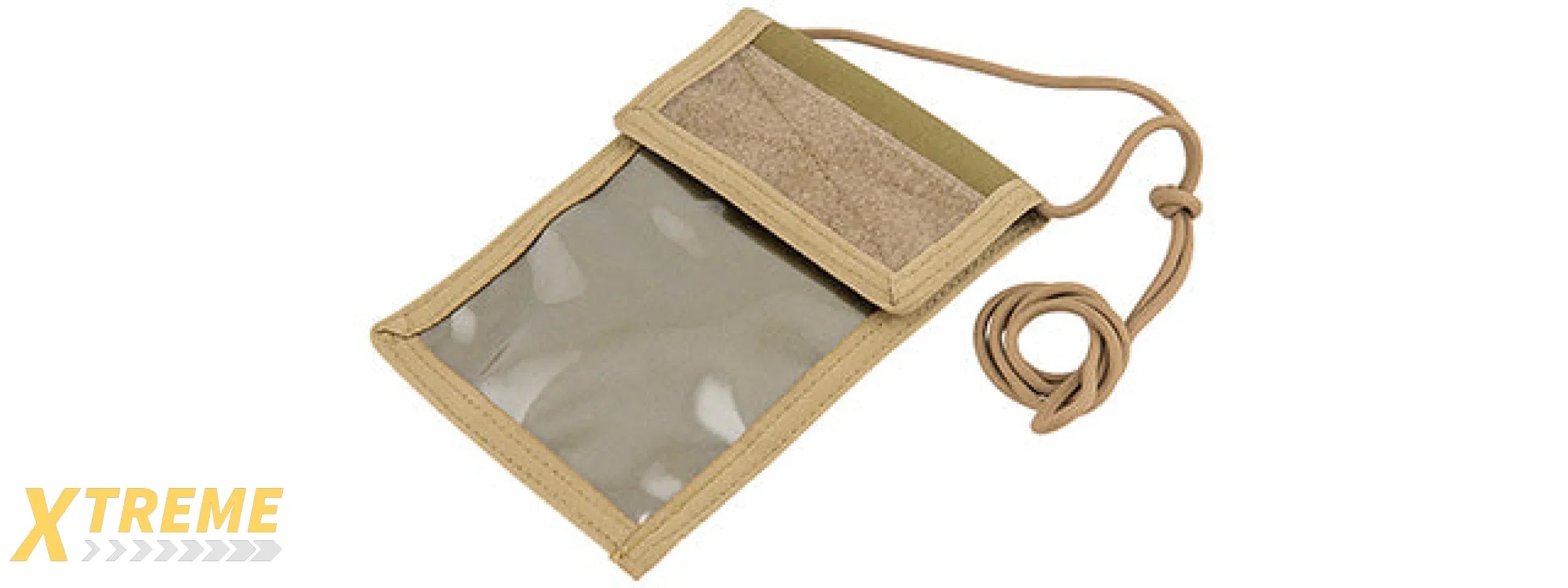 FY-BGA03KH NECK IDENTIFICATION STORAGE WALLET (KHAKI)
