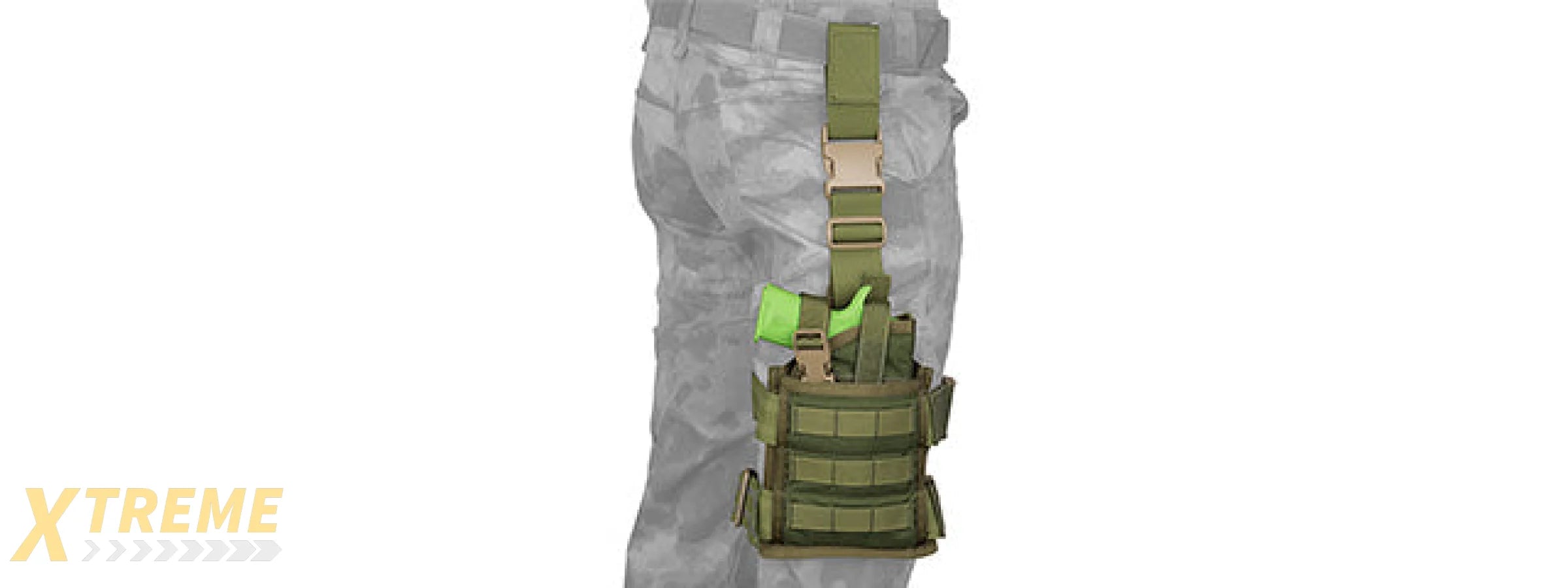 FY-HRB08OD SPEC-OPS MOLLE DROP LEG PISTOL HOLSTER (OD GREEN)