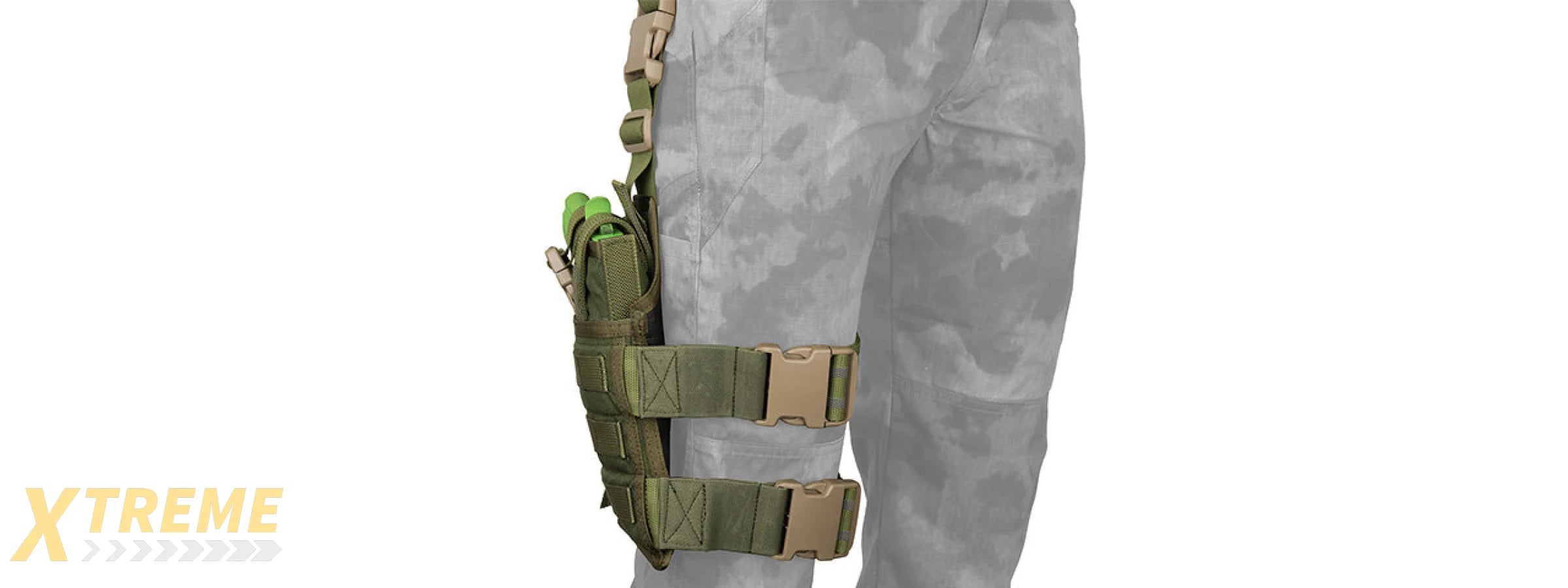 FY-HRB08OD SPEC-OPS MOLLE DROP LEG PISTOL HOLSTER (OD GREEN)