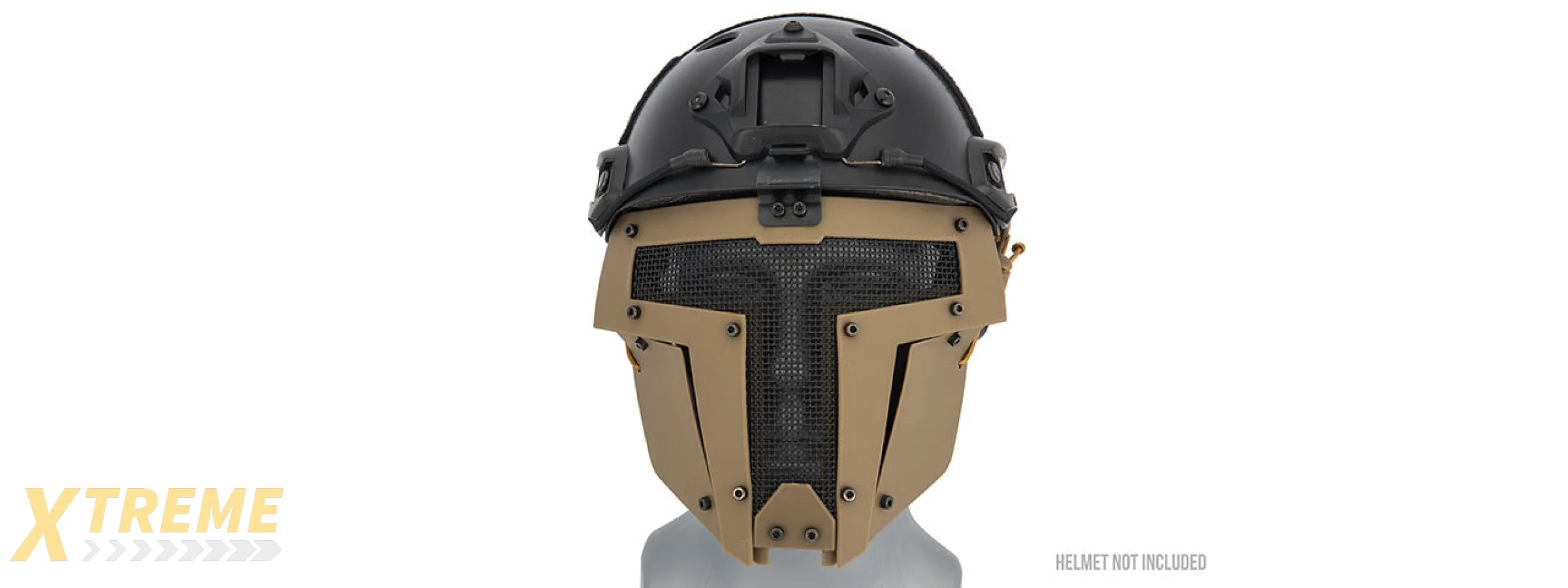 G-FORCE ADJUSTABLE T-SHAPED MESH FULL FACE MASK (TAN)