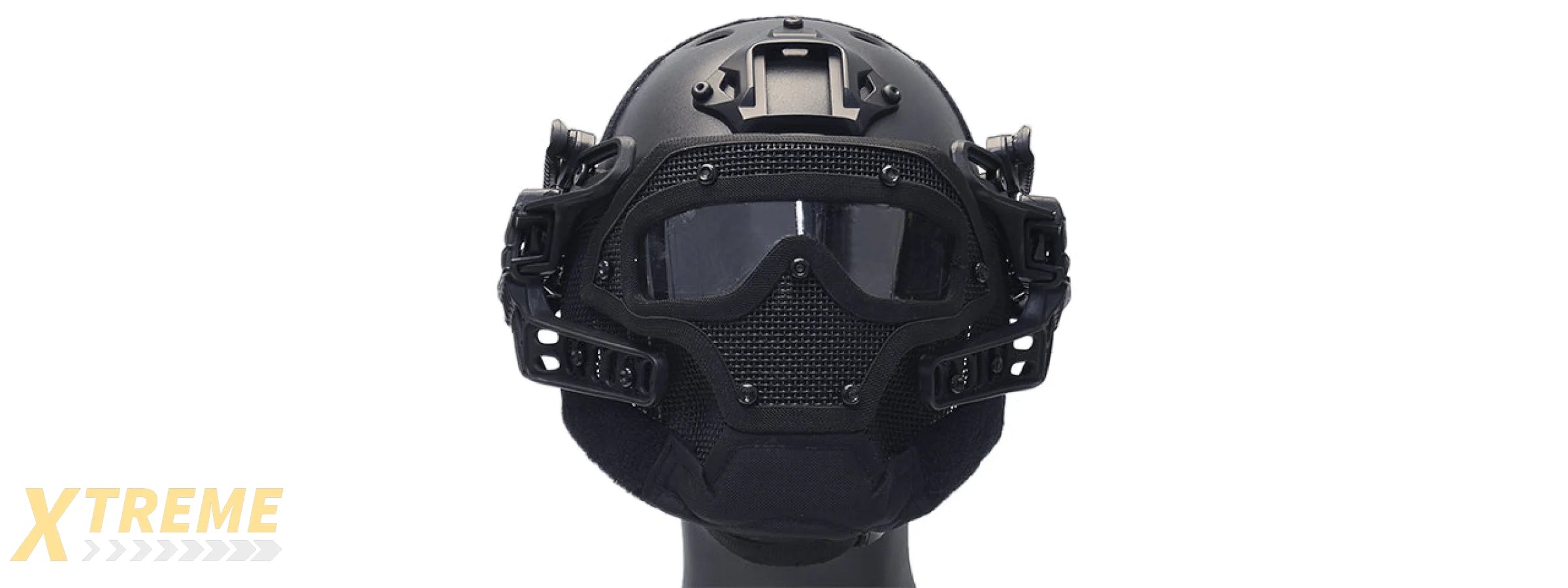 G-FORCE G4 SYSTEM NYLON BUMP HELMET MASK W/ GOGGLES - BLACK