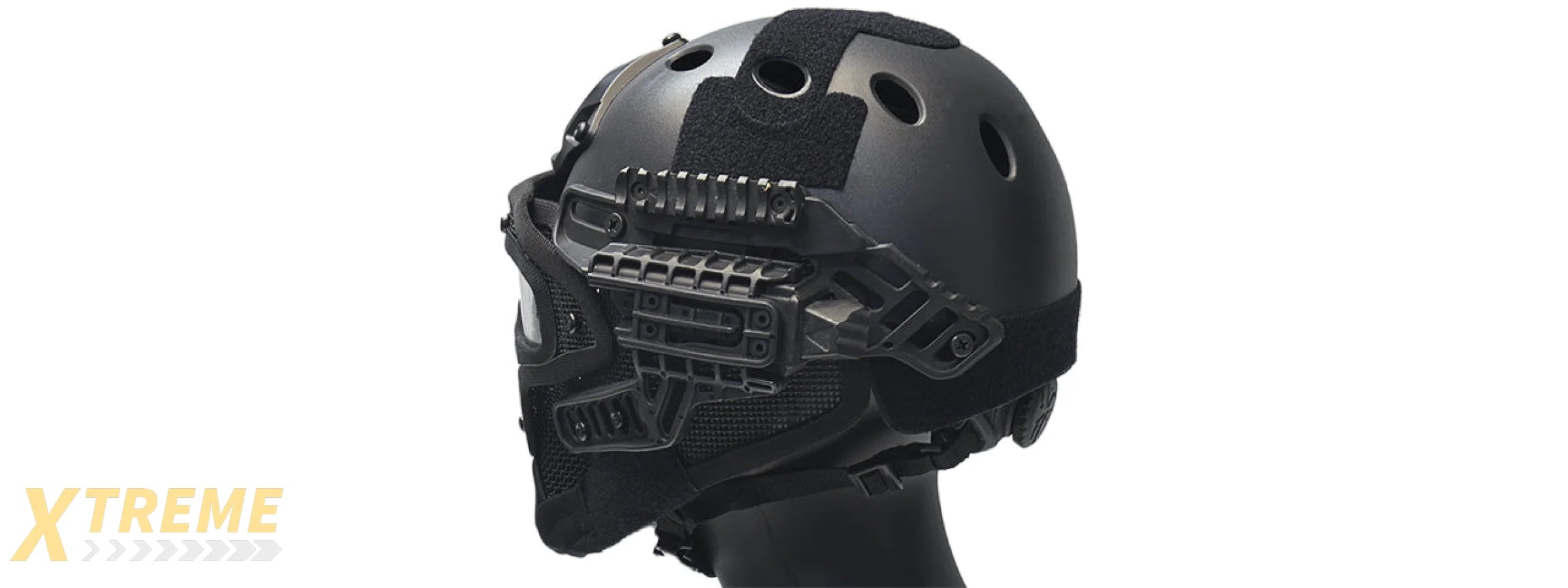 G-FORCE G4 SYSTEM NYLON BUMP HELMET MASK W/ GOGGLES - BLACK