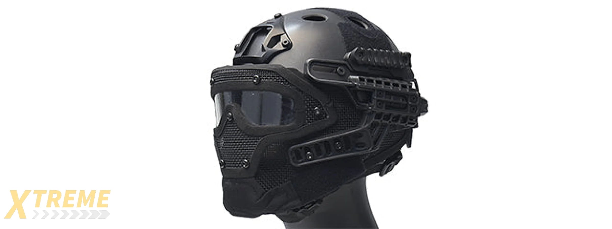 G-FORCE G4 SYSTEM NYLON BUMP HELMET MASK W/ GOGGLES - BLACK