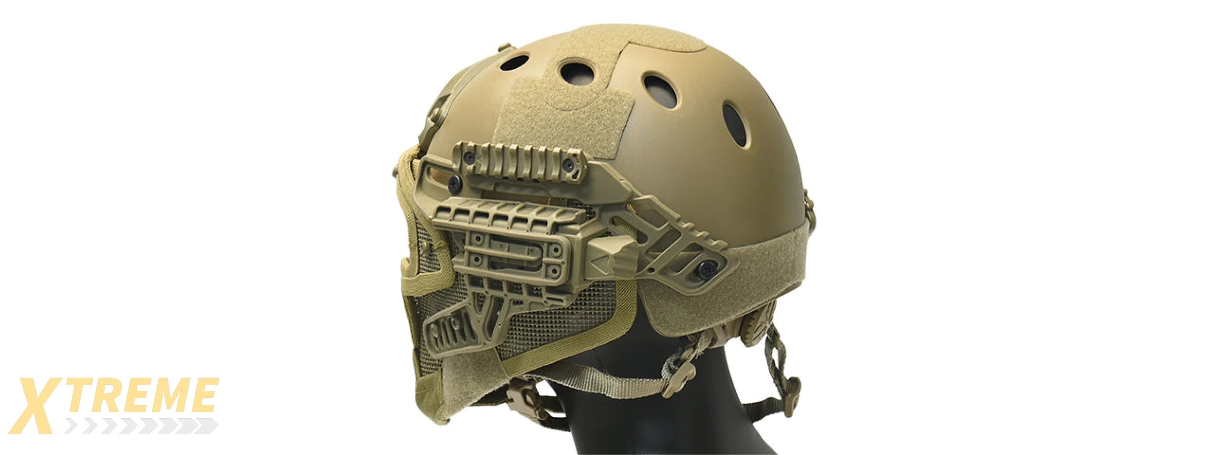 G-FORCE G4 SYSTEM NYLON BUMP HELMET MASK W/ GOGGLES - TAN