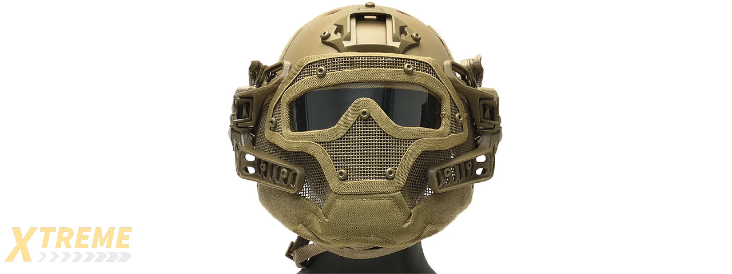 G-FORCE G4 SYSTEM NYLON BUMP HELMET MASK W/ GOGGLES - TAN