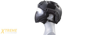G-Force Pilot Full Face Helmet w/ Plastic Mesh Face Guard (Color: Black)