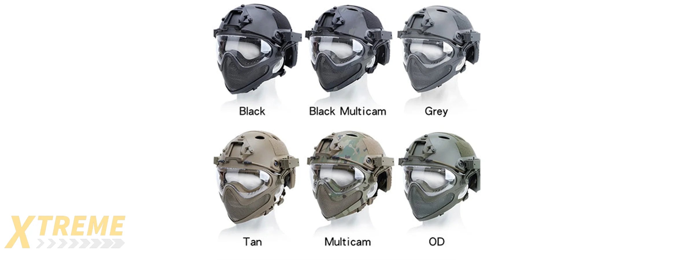 G-Force Pilot Full Face Helmet w/ Steel Mesh Face Guard (Color: Gray)