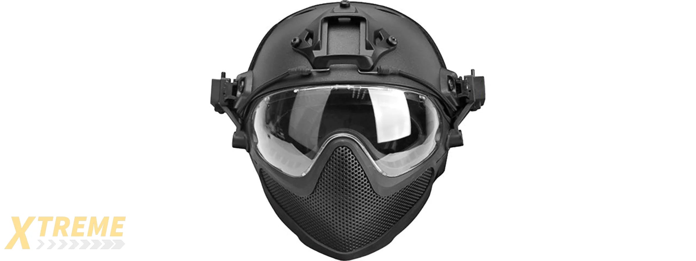 G-Force Pilot Full Face Helmet w/ Steel Mesh Face Guard (Color: Gray)