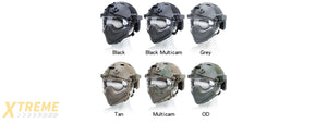 G-Force Pilot Full Face Helmet w/ Steel Mesh Face Guard (Color: Tan)