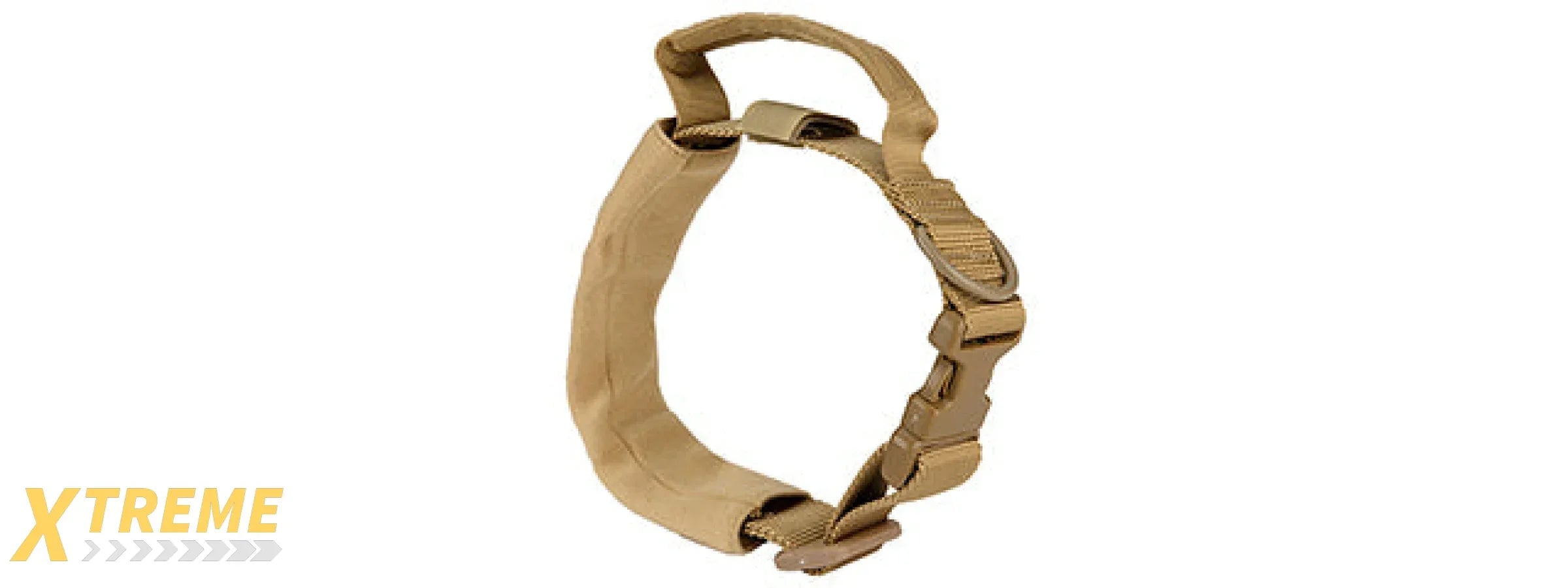 G-FORCE REINFORCED NYLON DOG COLLAR W/ EVA HANDLE - TAN