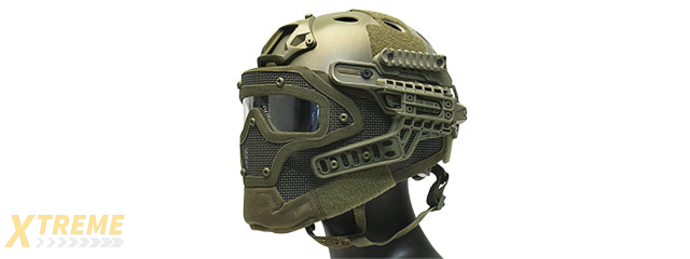 G-FORCE TACTICAL G4 SYSTEM BUMP HELMET MASK W/ GOGGLES (OLIVE DRAB)