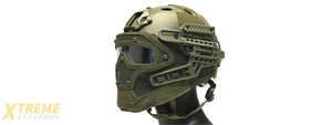 G-FORCE TACTICAL G4 SYSTEM BUMP HELMET MASK W/ GOGGLES (OLIVE DRAB)
