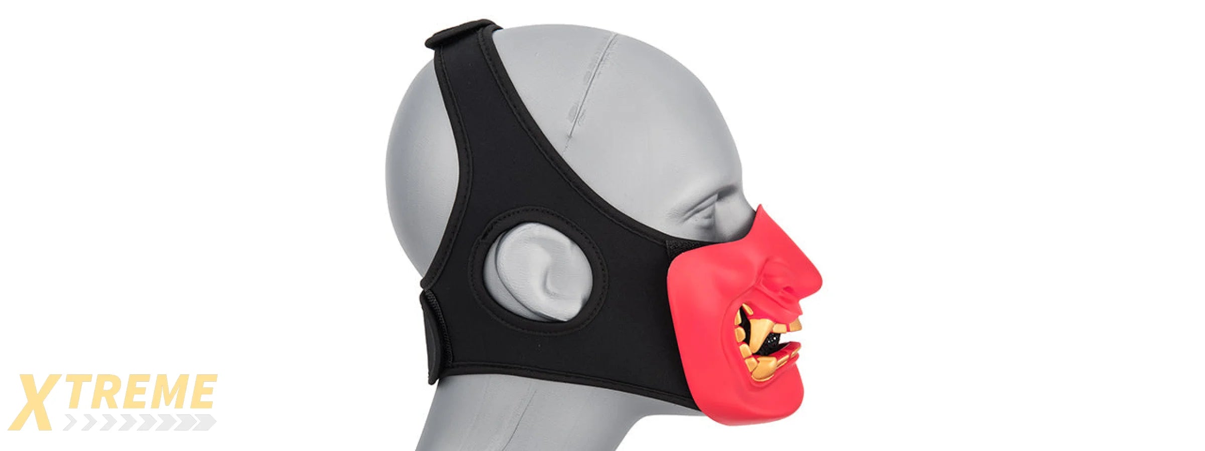 G-FORCE YOKAI OGRE HALF FACE MASK W/ SOFT PADDING (RED/GOLD)