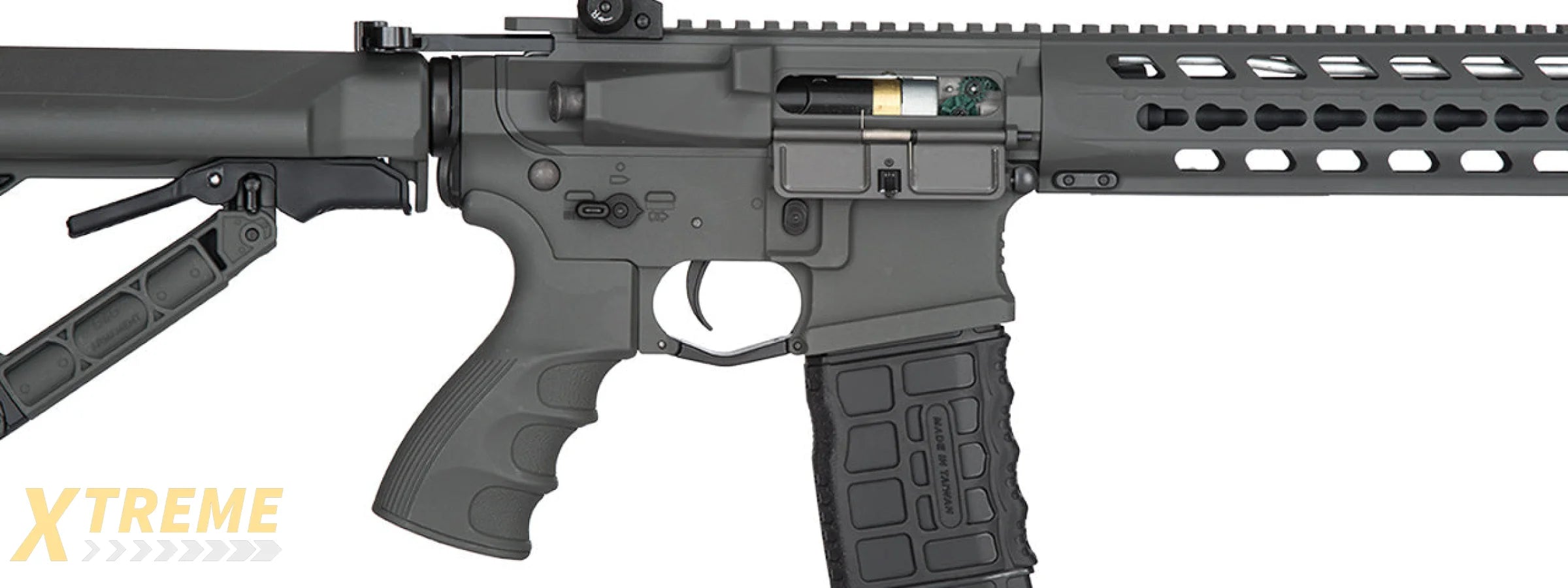 G&G GC16 FULL METAL COMBAT MACHINE PREDATOR AEG WITH KEYMOD RAIL (GREY)