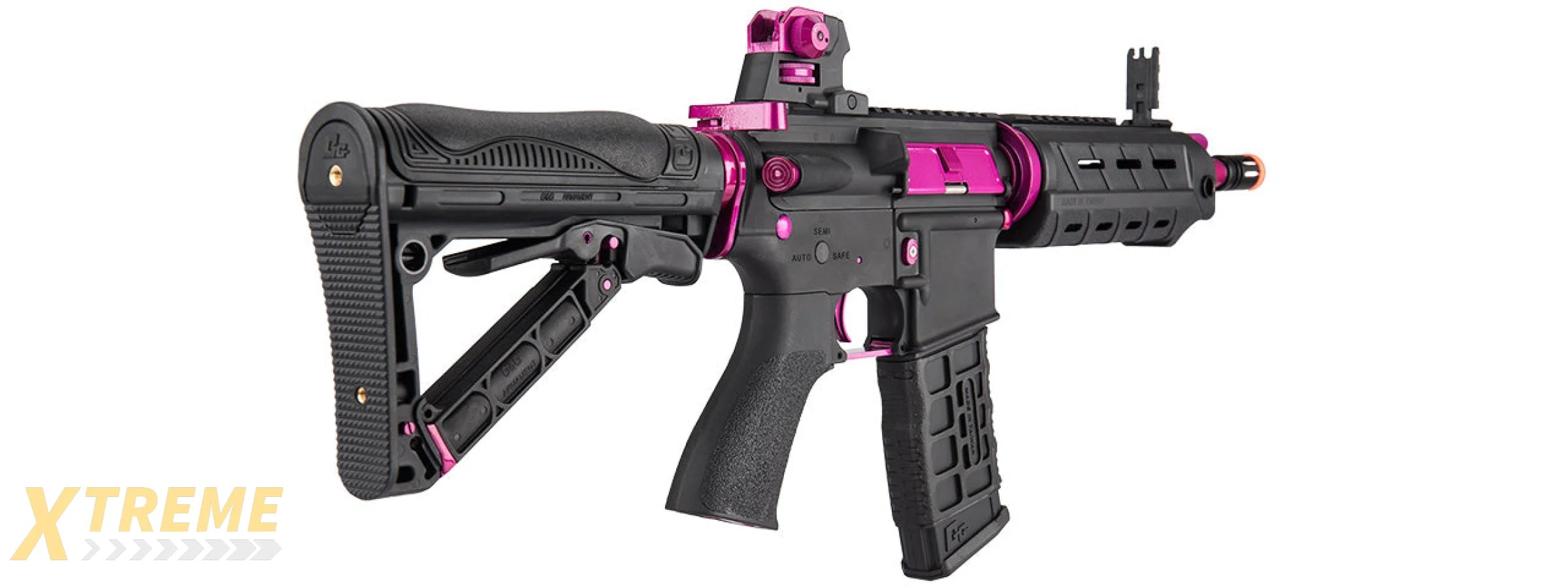 G&G GR4 G26 FEMME FATAL ERG AIRSOFT AEG RIFLE - BLACK / PINK